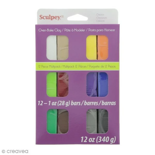 Meilleure vente ✔️ Artemio Sculpey 3 Assortiment Pâte Sculpey III Classique - 12 X 28 G ❤️ 3 Meilleure vente ✔️ Artemio Sculpey 3 Assortiment Pâte Sculpey III Classique - 12 X 28 G ❤️