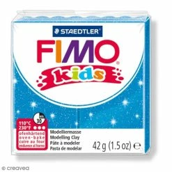 Promo 👍 Pâte Fimo Kids Bleu Pailleté 312 - 42 G ❤️