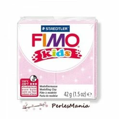 Tout neuf 🛒 Perlesmania PAIN PATE FIMO KIDS ROSE PALE A PAILLETTE 42gr 8030-206 👏
