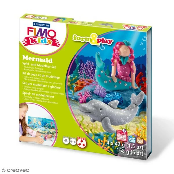 Remise ✔️ Kit Pâte Fimo Kids - Sirène - Niveau Difficile 🛒 3 Remise ✔️ Kit Pâte Fimo Kids - Sirène - Niveau Difficile 🛒