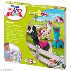 Budget ⌛ Kit Pâte Fimo Kids Fille - Poneys - Niveau Moyen 🛒