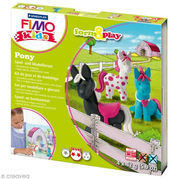Budget ⌛ Kit Pâte Fimo Kids Fille - Poneys - Niveau Moyen 🛒 3 Budget ⌛ Kit Pâte Fimo Kids Fille - Poneys - Niveau Moyen 🛒