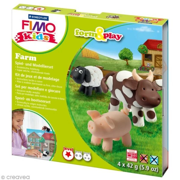 Tout neuf ⭐ Kit Pâte Fimo Kids - Animaux De La Ferme - Niveau Facile 🎁 3 Tout neuf ⭐ Kit Pâte Fimo Kids - Animaux De La Ferme - Niveau Facile 🎁