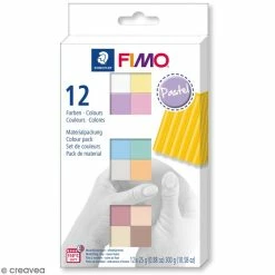 Remise ✔️ Coffret Pâte Fimo Soft - Couleurs Pastel - 12 X 25 G ❤️