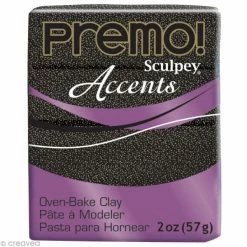 Remise ⭐ Pâte Sculpey Premo Accent Noir Twinkle - 57g 🔥
