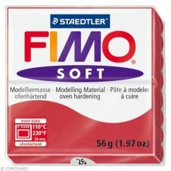 Vente flash 😀 Pâte Fimo Soft Rouge Cerise 26 - 56 Gr 🔔