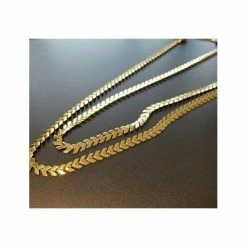 Sortie 🔔 Perlesmania Pate Cernit HP004DG PAX 1mètre Chaine Chevron EPI Laiton Finition Doré 18KT 🧨