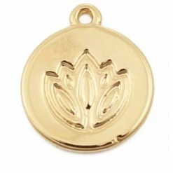 Meilleur prix 🧨 Perlesmania Pate Cernit PS110119966 PAX 1 Pendentif Médaillon Fleur De Lotus, Yoga - 10mm - Cuivre Plaqué OR 18KT ✨