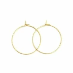 Budget 🔥 Perlesmania Pate Cernit HT032005G PAX 10 Boucles D'oreilles Créoles Tige 25mm Laiton Plaqué Or 18KT 🧨