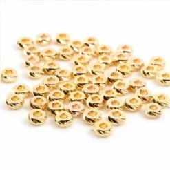 Remise 🛒 Perlesmania Pate Cernit PS11757721 PAX 5 Perles Intercalaires Rondelles 5mm Cuivre Plaqué Or 18KT 😉