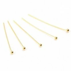 Tout neuf 🌟 Perlesmania Pate Cernit HT032013G PAX 10 Tiges Têtes Rondes DORE Longueur 50mm Par 0.8mm Laiton Plaqué OR 18KT 👍