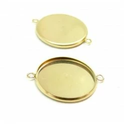 Promo 😉 Perlesmania Pate Cernit H13023EG PAX 4 Supports De Connecteur, Acier Inoxydable 20 Mm, Finition Plaquage OR 18KT ✨