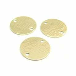 Coupon ⌛ Perlesmania Pate Cernit PS10109880 PAX 2 Pendentifs, Connecteurs Rond Strié 16 Mm, Cuivre Plaqué OR 18KT ✔️