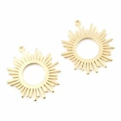 Tout neuf 🔔 Perlesmania Pate Cernit PS11832606 PAX 1 Pendentif Soleil 27mm Cuivre Plaqué Or 18KT 😍