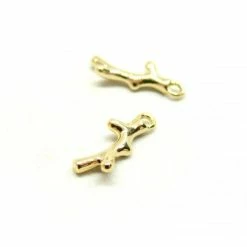 Budget ❤️ Perlesmania Pate Cernit PS11833513 PAX 2 Pendentifs Forme Corail 15 Mm Cuivre Plaqué Or 18KT 🛒