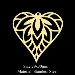 Top 10 ⭐ Perlesmania Pate Cernit BU11220402100534 NO 12 PAX 1 Breloque - Cœur Travaillé - 29 Par 30 Mm - Doré En Acier Inoxydable 201 🔥