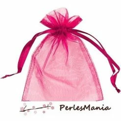 Offres 🧨 Perlesmania Pate Cernit PS110111285 PAX 10 Pochettes Organza Fuchsia 100 Par 150 Mm Pour Bijoux , Baptême, Mariage ✨