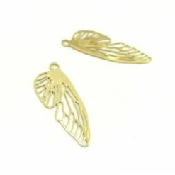 Bon marché ⭐ Perlesmania Pate Cernit H16318G PAX 1 Pendentif Ailes D'insectes 21.5 Mm En Acier Inoxydable Chirurgical 316 Couleur Doré 24 🎁