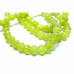 Vente flash ⭐ Perlesmania Pate Cernit Lot De 4 Perles Jade Citron Naturelles Forme Lanterne 10mm 🎉