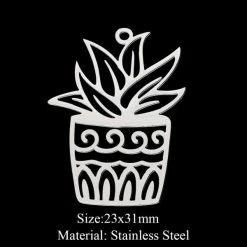 Le moins cher 🥰 Perlesmania Pate Cernit BU11220402100534 NO 3 PAX 1 Breloque - Plante Dans Pot - 23 Par 31 Mm - Argenté En Acier Inoxydable ❤️