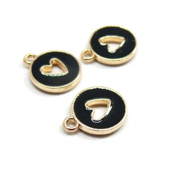 Acheter 🔔 Perlesmania Pate Cernit PS11844400 PAX 4 Sequins Médaillons Résine émaillés CŒUR 12 Mm Noir Métal Doré 🌟 3 Acheter 🔔 Perlesmania Pate Cernit PS11844400 PAX 4 Sequins Médaillons Résine émaillés CŒUR 12 Mm Noir Métal Doré 🌟