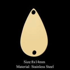 Tout neuf ⭐ Perlesmania Pate Cernit BU11220402111920 NO 22 PAX 1 Breloque -Connecteur Goutte 8 Par 14 Mm - Doré En Acier Inoxydable 201 😀