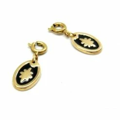 Coupon 🤩 Perlesmania Pate Cernit PS11830420 PAX 1 Pendentif Avec Mousquetons Ovale 13 Par 8 Mm Style émaille Noir - Doré En Acier I 👍