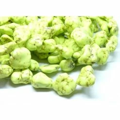 Coupon 👏 Perlesmania Pate Cernit Lot De 4 Perles Pendentifs Howlite Forme De Rocher Coloris Jaune Vert Anis ✔️