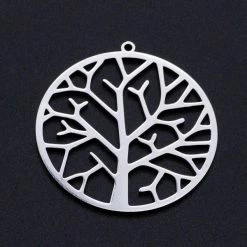 De gros 🔔 Perlesmania Pate Cernit BU11220402163833 PAX 1 Breloque -Médaille Avec Arbre 35 Mm - Argenté En Acier Inoxydable 201 - Plac 🥰