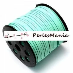 Tout neuf 💯 Perlesmania Pate Cernit Lot De 5 M De Cordon En Suédine Vert Aquamarine 3 Mm Aspect Daim Ref 1148 💯