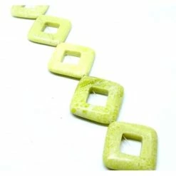 Bon marché 😉 Perlesmania Pate Cernit Lot De 2 Pendentifs, Perles Cadre Jade Citron Forme Losange 35mm 🛒