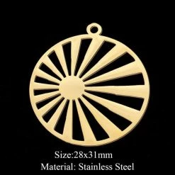 Vente flash 🤩 Perlesmania Pate Cernit BU11220402100534 NO 14 PAX 1 Médaille, Breloque - Soleil - 28 Mm - Doré En Acier Inoxydable 201 - Pl 👍