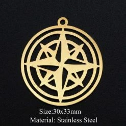 Budget 👏 Perlesmania Pate Cernit BU11220401112900 NO 12 PAX 1 Breloque Médaille - Boussole 30 Mm - Doré En Acier Inoxydable 201 - Pla ✨