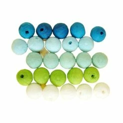 Nouveau 🔥 Czech Beads Exclusive Fimo Kids 25pcs Bleu Vert Mix Tour De Filé De Coton Tchèque Perles En Pâte FIMO Forme Vide Décor à La Maison D 🔥