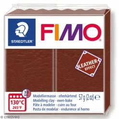 Nouveau 🛒 Pâte Fimo Effet Cuir Marron - 57 G 💯
