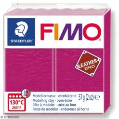 Meilleure vente ✔️ Pâte Fimo Effet Cuir Fuschia - 57 G ✨