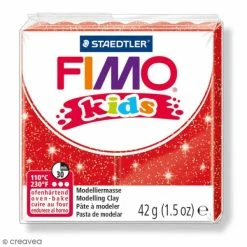 Meilleure vente 😍 Pâte Fimo Kids Rouge Pailleté 212 - 42 G 🤩
