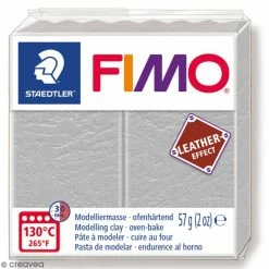 De gros 🌟 Pâte Fimo Effet Cuir Gris Pale - 57 G 👏