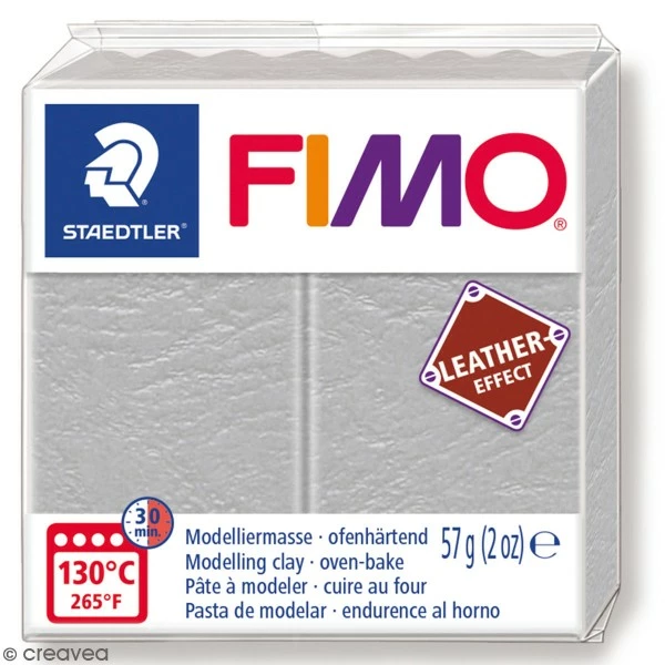 De gros đ Pâte Fimo Effet Cuir Gris Pale - 57 G đ 3 De gros đ Pâte Fimo Effet Cuir Gris Pale - 57 G đ