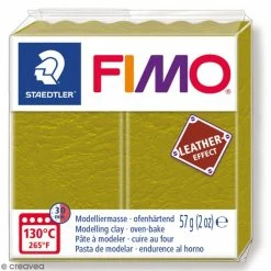 Nouveau 💯 Pâte Fimo Effet Cuir Olive - 57 G 🔥
